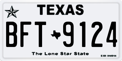 TX license plate BFT9124