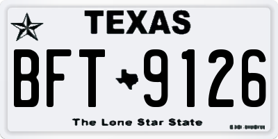 TX license plate BFT9126