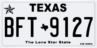 TX license plate BFT9127