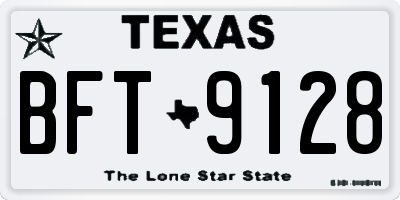 TX license plate BFT9128
