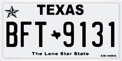 TX license plate BFT9131