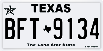 TX license plate BFT9134