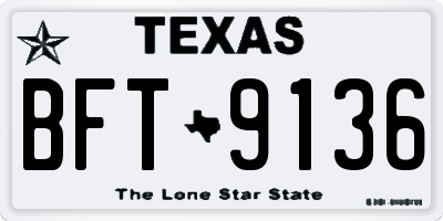 TX license plate BFT9136