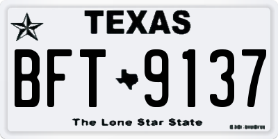 TX license plate BFT9137