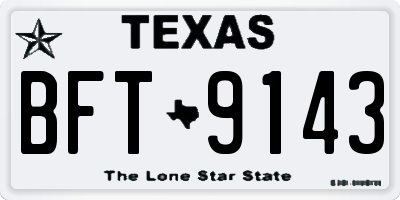 TX license plate BFT9143