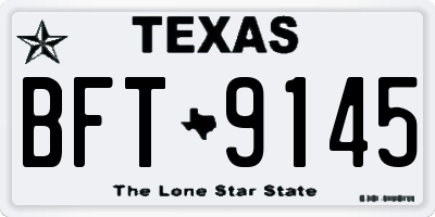 TX license plate BFT9145