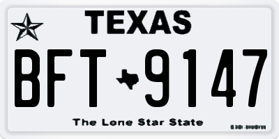 TX license plate BFT9147
