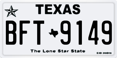 TX license plate BFT9149