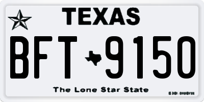 TX license plate BFT9150