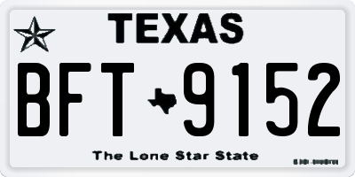TX license plate BFT9152
