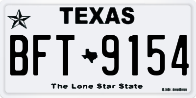 TX license plate BFT9154
