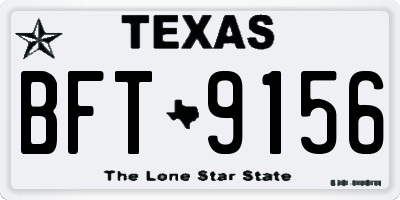TX license plate BFT9156