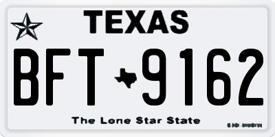 TX license plate BFT9162