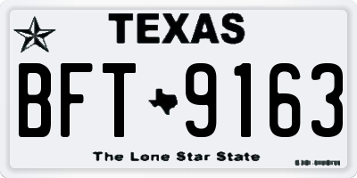 TX license plate BFT9163