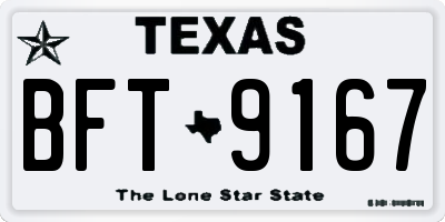 TX license plate BFT9167