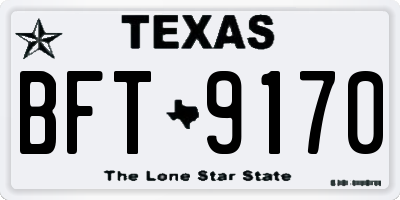 TX license plate BFT9170