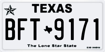 TX license plate BFT9171