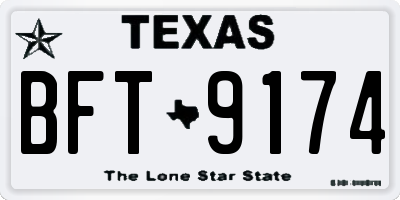 TX license plate BFT9174