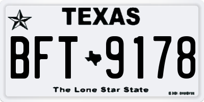 TX license plate BFT9178