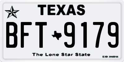 TX license plate BFT9179
