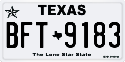 TX license plate BFT9183