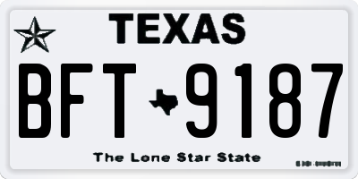 TX license plate BFT9187