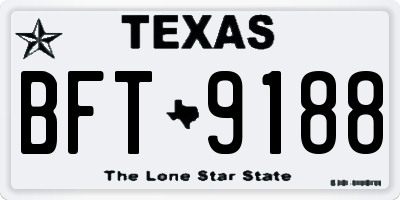 TX license plate BFT9188