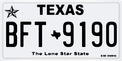 TX license plate BFT9190