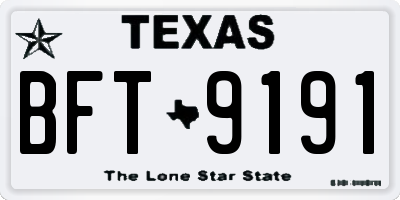 TX license plate BFT9191