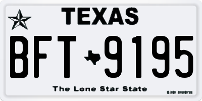 TX license plate BFT9195