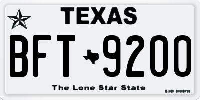 TX license plate BFT9200