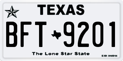 TX license plate BFT9201