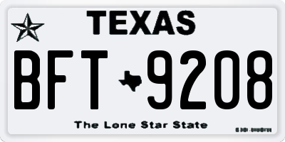 TX license plate BFT9208