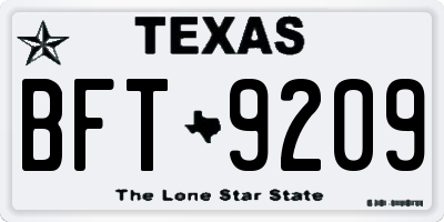 TX license plate BFT9209
