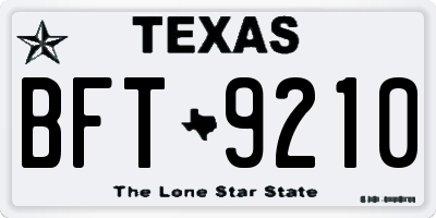 TX license plate BFT9210