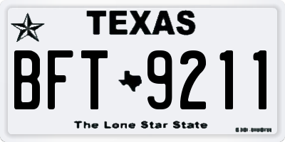 TX license plate BFT9211