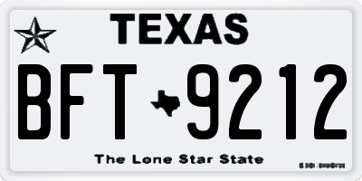 TX license plate BFT9212