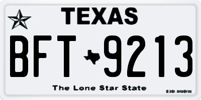 TX license plate BFT9213