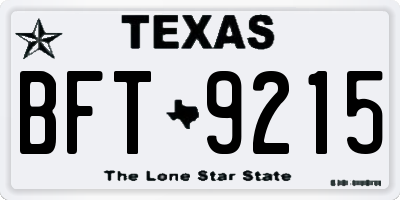 TX license plate BFT9215