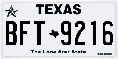 TX license plate BFT9216