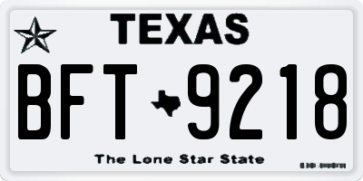 TX license plate BFT9218