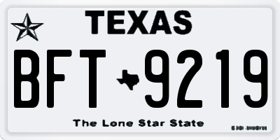 TX license plate BFT9219