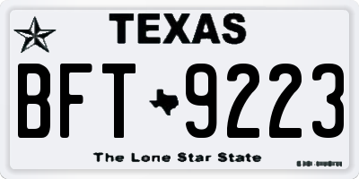 TX license plate BFT9223