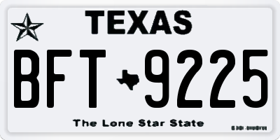 TX license plate BFT9225