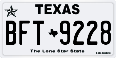 TX license plate BFT9228