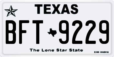 TX license plate BFT9229
