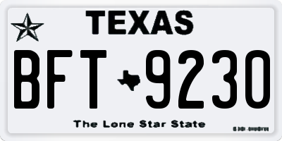 TX license plate BFT9230
