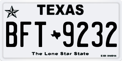 TX license plate BFT9232