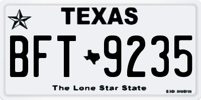 TX license plate BFT9235