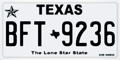 TX license plate BFT9236